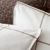 Bianca Kremno bela/sivorjava flanelna posteljnina za zakonsko posteljo 200x200 cm Brushed Regal Check &amp;ndash; Slike