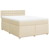  Boxspring - Krevet s oprugama i madracem krem 140 x 190 cm od tkanine - Krema 140 x 190 cm gumbi | shoptok.hr