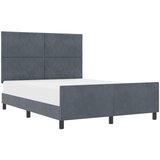 vidaXL Krevet s okvirom Tamno siv 140x200 cm Baršun | shoptok.hr