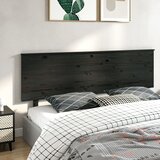  Uzglavlje za krevet crni 204x6x82,5 cm od masivne borovine | Eponuda.com