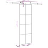 vidaXL Drsna vrata z opremo 76x205 cm ESG steklo in aluminij | Shoptok.si