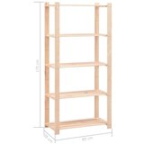 vidaXL Za pohranu s 5 razina 80x38x170 cm od borovine 250 kg | shoptok.hr