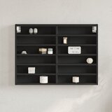  Vitrina crna 80 x 8,5 x 58 cm konstruirano drvo Cijene