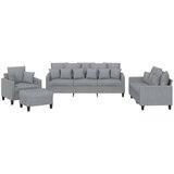  4-dijelni set sofa s jastucima svjetlosivi od tkanine | shoptok.hr