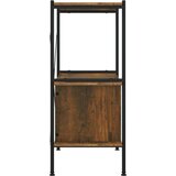Police Regal z omarico 3-nadstropen 80x40x92 cm jeklo in inž. les, (20716594) | Shoptok.si