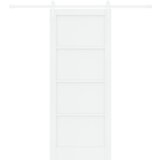 vidaXL klizna vrata s setom dijelova bijela 86x211 cm od čvrstog drva bora | shoptok.hr