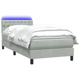 Box Spring krevet s madracem svijetlo sivi 80x210 cm baršun | shoptok.hr