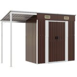 Vrtna kućica s produženim krovom smeđa 277x107x181 cm čelik | Eponuda.ba