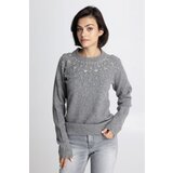 Legendww sivi zenski dzemper sa cirkon detaljima | ePonuda.com