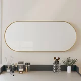 vidaXL Stensko ogledalo zlato 25x60 cm ovalno