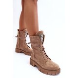 Boto PS1 Suede Boots With Jewelry Decoration Workery Dark Beige Marx | Shoptok.si