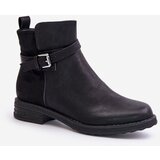 Kesi Insulated ankle boots with flat heel with strap black Sabamessa | Shoptok.si