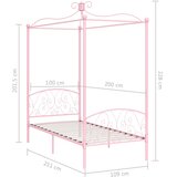  Okvir za krevet s nadstrešnicom ružičasti metalni 100 x 200 cm | shoptok.hr