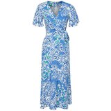 Trendyol Blue Floral Double Breasted Viscose Midi Woven Dress | shoptok.hr