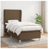 vidaXL Krevet s oprugama i madracem tamnosmeđi 90 x 190 cm od tkanine | shoptok.hr