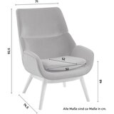 Bessagi Home fotelj felia, siv, žamet | Shoptok.si