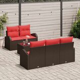  Kavčna garnitura z blazino 6 pcs Rjava Poliester, (5000137833) | Shoptok.si