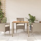  Vrtni stol bež 90 x 90 x 75 cm od poliratana i bagremovog drva | Eponuda.com