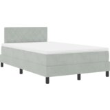 vidaXL Box Spring Postelja z Blazino Svetlo Siva Majhna Dvojna Žamet | Shoptok.si