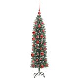 vidaXL Umetno vitko božično drevo med 150 LED Zelena in bela 150 cm | Shoptok.si