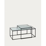 Kave Home Črne steklene mizice v kompletu 2 ks 55x100 cm Akemi – | Shoptok.si