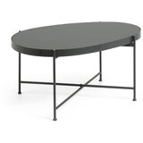 Kave Home Črna mizica s stekleno mizno ploščo 55x82 cm Marlet – Cene