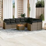 vidaXL 10-dijelni set vrtnih sofa od poliratana s jastucima sivi | shoptok.hr