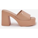 Boto Ladies Sandals Made Of Eco Leather On Heel And Platform Khaki Tamirella | shoptok.hr