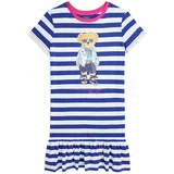 Polo Ralph Lauren Otroška bombažna obleka mornarsko modra barva