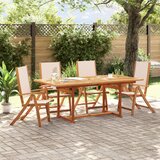 Maison Chic Zložljivi Vrtni Stoli - Stol za vrti 4 kosi trden akacijev les in teksti1 JS2895, (21876142) | Shoptok.si