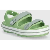 Crocs Otroški sandali CROCBAND CRUISER SANDAL zelena barva