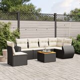  7-dijelni set vrtnih sofa od poliratana s jastucima crni | shoptok.hr