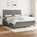  Okvir kreveta s oprugama i madrac svjetlosivi 180x200cm tkanina | shoptok.hr