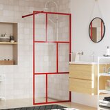  The Living Store Stena za tuš s prozornim ESG steklom rdeča 80x195 cm - Stena Za Tuš, (21487582) | Shoptok.si