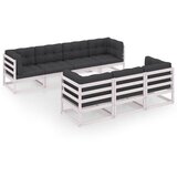 The Living Store Vrtna sedežna garnitura 8-delna z blazinami trdna borovina - Vrtna Sedežna Garnitura, (21422441) | Shoptok.si