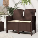 The Living Store Vrtna klop za 2 osebi z blazinami PP ratan rjava - Vrtna Klop, (21471073) | Shoptok.si