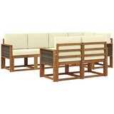 vidaXL Zunanja garnitura za sedenje 7 pcs Naravna in smetana Poliester, (5000280695) | Shoptok.si
