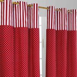 HOMESCAPES Polka Dots Red Ready Made Eyelet zavese par, 137x228 cm Drop, (20749527) | Shoptok.si