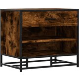 vidaXL Klop za čevlje dimljen hrast 60x40x53,5 cm inž. les in kovina | Shoptok.si