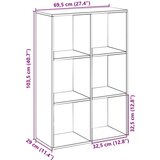 vidaXL Sobna pregrada / regal za knjige 69,5x29x103,5 cm drveni | shoptok.hr