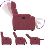  Naslonjač na podizanje od tkanine crvena boja vina | shoptok.hr
