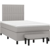  Krevet s oprugama i madrac svjetlosivi 120 x 200cm od tkanine | shoptok.hr