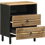Maison Chic Nočna omarica - Nočna miza črna 50x33x62 cm Masivni neobdelan les Mango, (21689204) | Shoptok.si