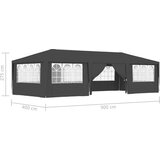 vidaXL Profesionalni šator za zabave 4 x 9 m antracit 90 g/m² | shoptok.hr
