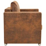  Fotelja smeđa 82x73x82 cm umjetna koža od brušene kože | shoptok.hr