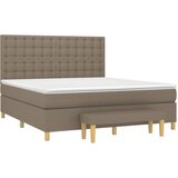  Krevet s oprugama i madracem smeđesivi 180x200 cm tkanina | shoptok.hr