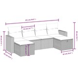  6-dijelni set vrtnih sofa od poliratana s jastucima svjetlosivi | shoptok.hr