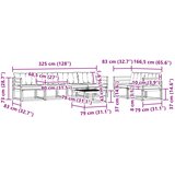  Set vanjskih sofa 7 pcs Bijela i crna 79 x 79 x 37 cm | shoptok.hr
