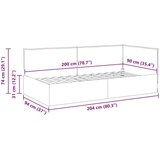 vidaXL Kotna postelja z vzglavjem Temno siva 90 x 200 cm blago | Shoptok.si