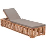 Maison Chic Ležalnik - Sončna ležalnik s temno sivo blazino trdna tikovina, (22042857) | Shoptok.si